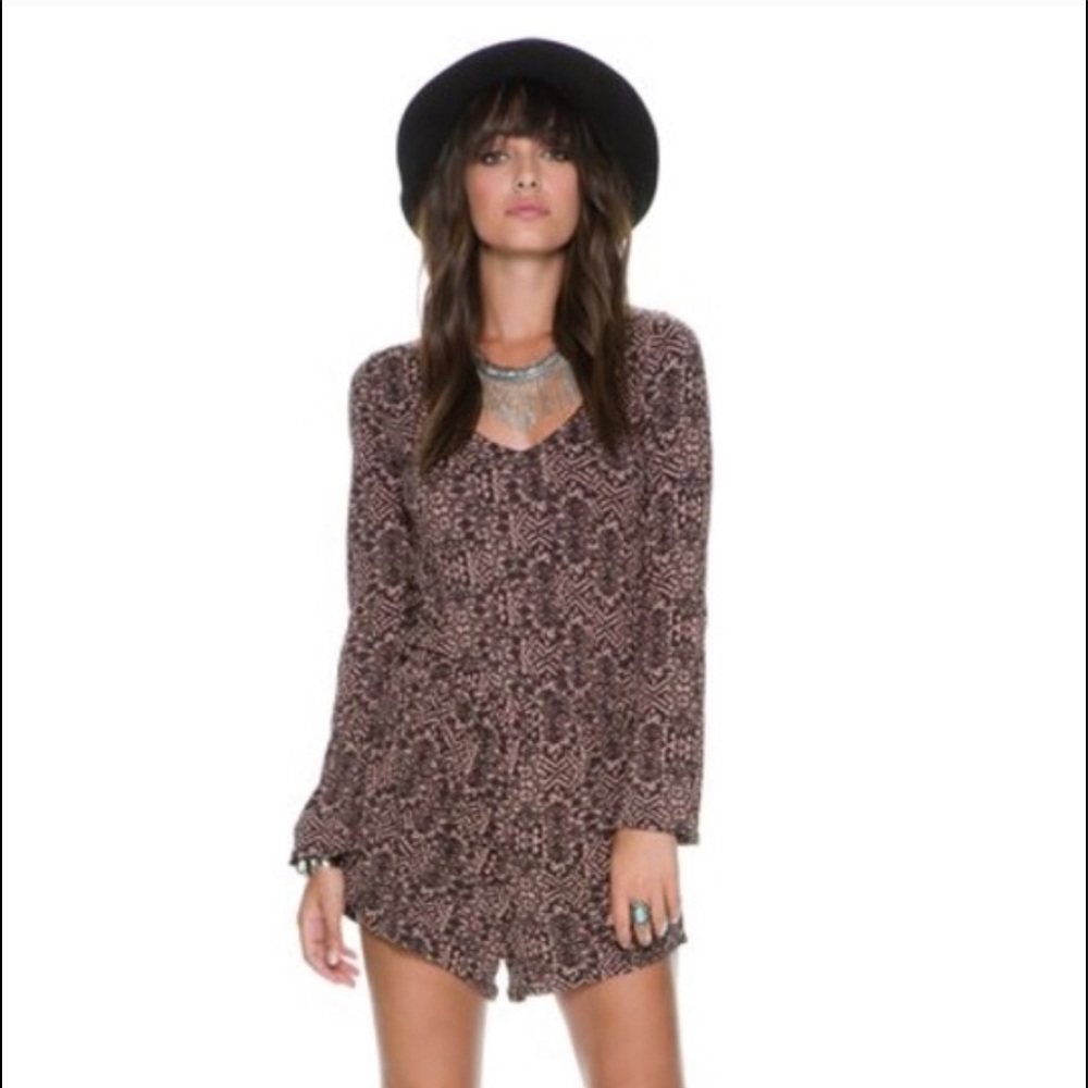 SOLD! Billabong Tribal Print Long-sleeve Romper